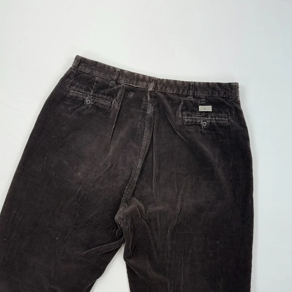 Vintage Polo Ralph Lauren Corduroy Pants 38x31 Wide Wale Cords Cotton Trousers